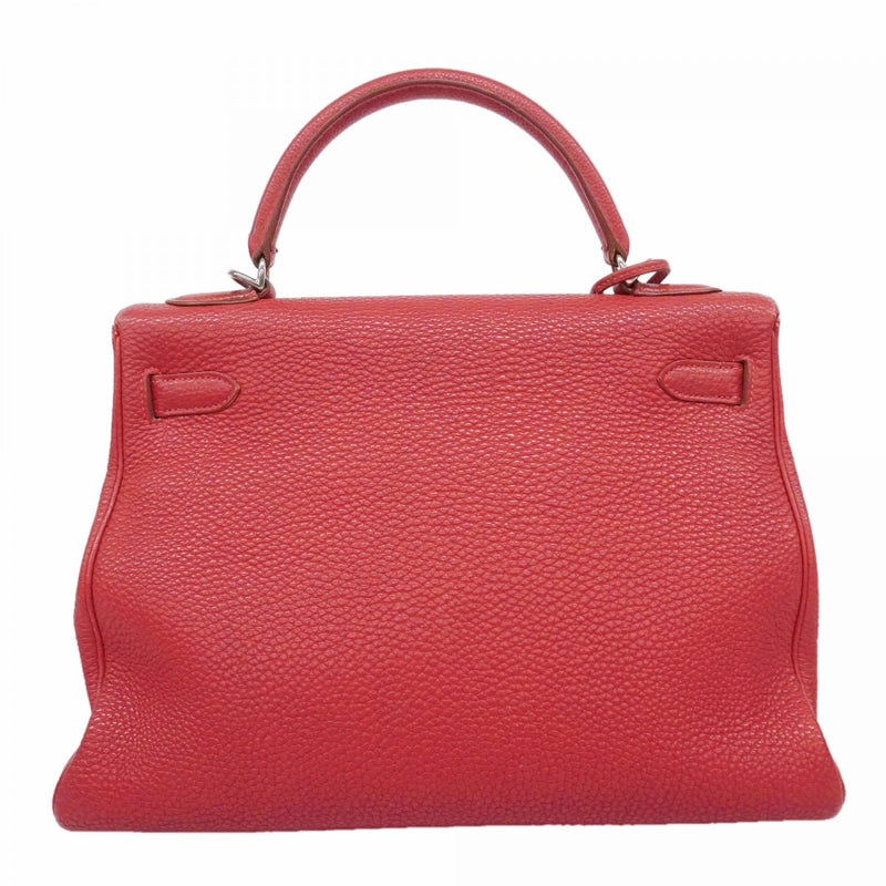 【6fd6109】エルメス ハンドバッグ ケリー32 トゴ ルージュカザック シルバー金具 □G刻印 2wayバッグ【中古】レディース