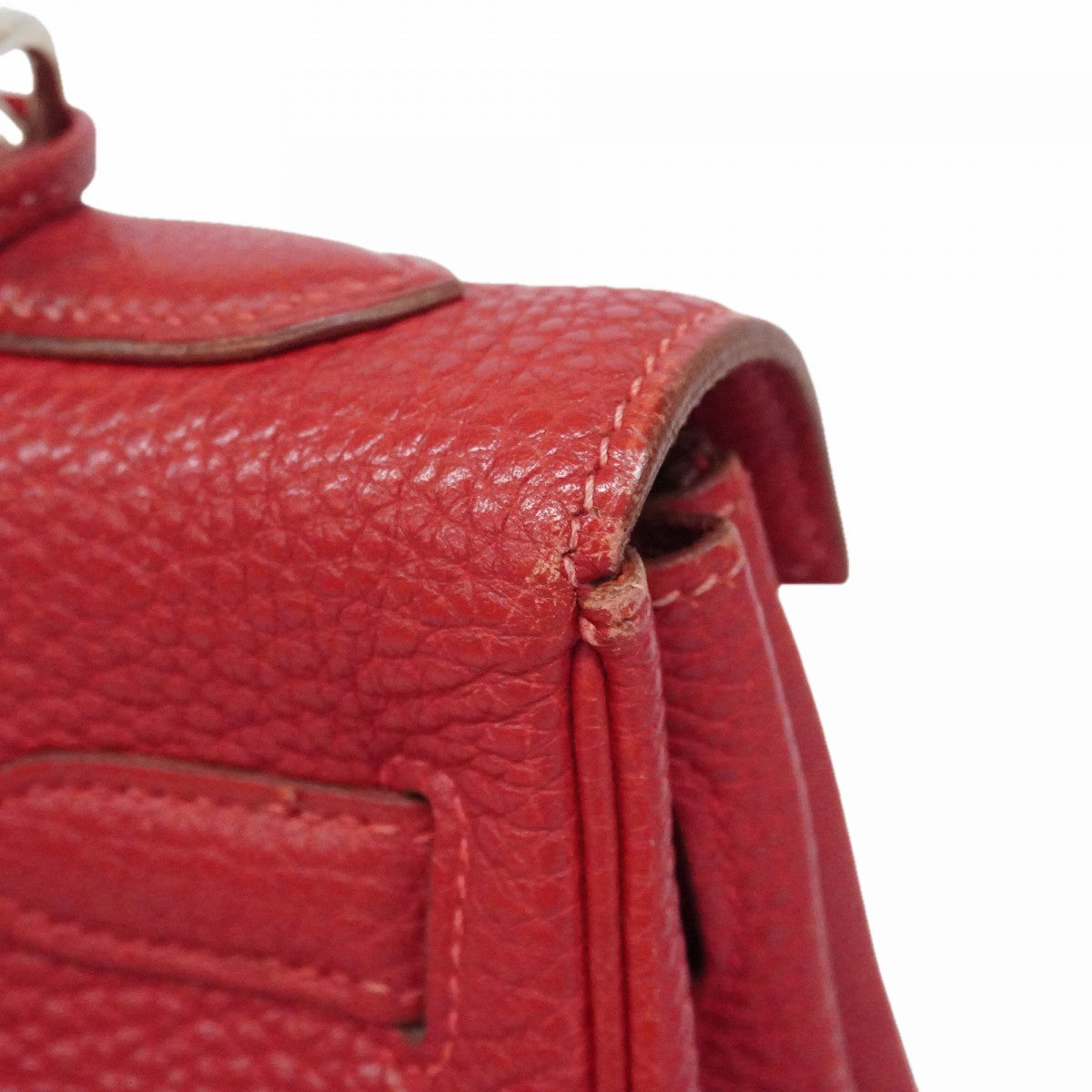 【6fd6109】エルメス ハンドバッグ ケリー32 トゴ ルージュカザック シルバー金具 □G刻印 2wayバッグ【中古】レディース
