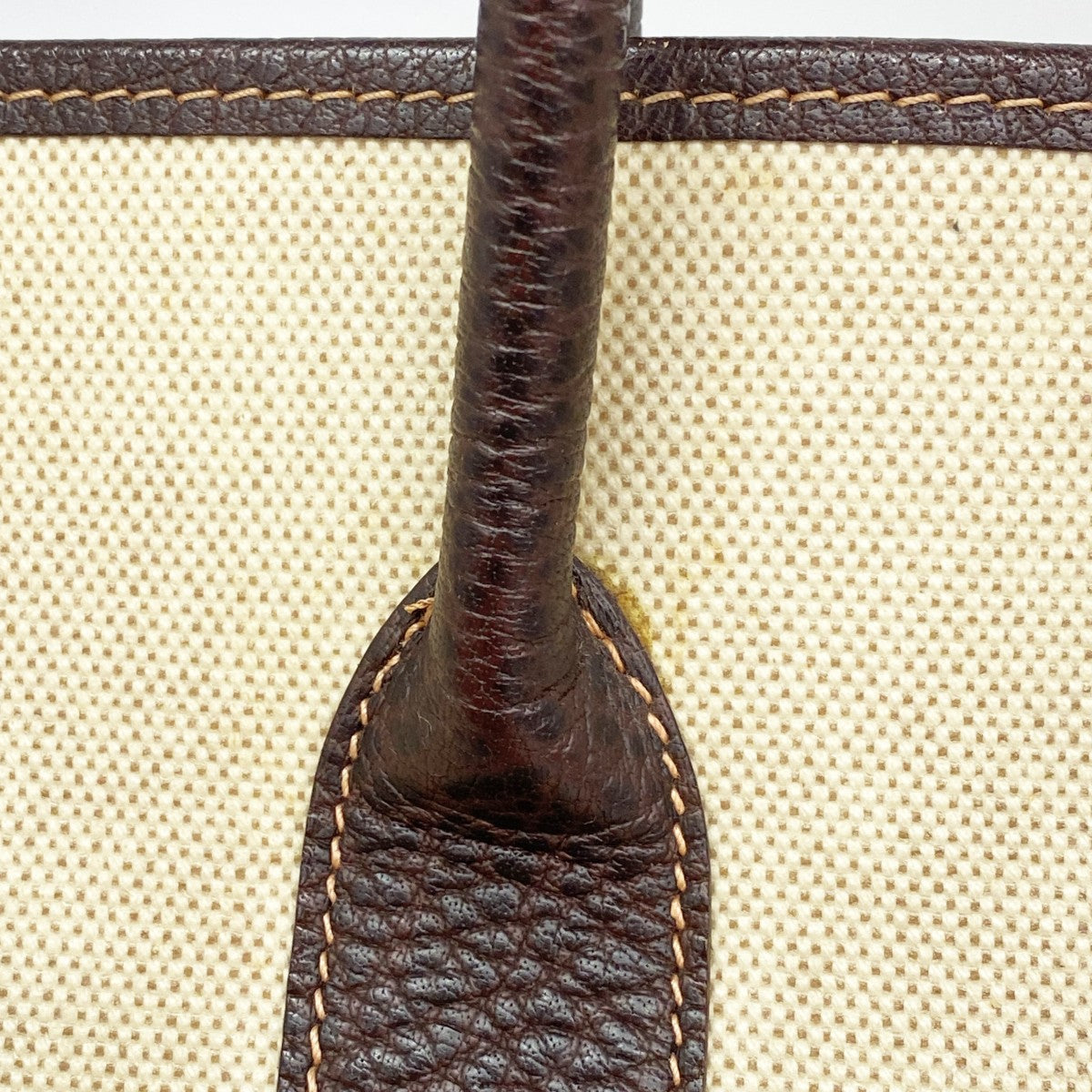 【6fd6123】エルメス トートバッグ ガーデンパーティPM トワルアッシュ ブラウン シルバー金具 □F刻印【中古】レディース