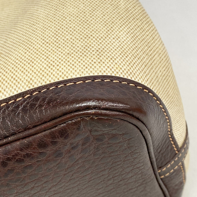 【6fd6123】エルメス トートバッグ ガーデンパーティPM トワルアッシュ ブラウン シルバー金具 □F刻印【中古】レディース