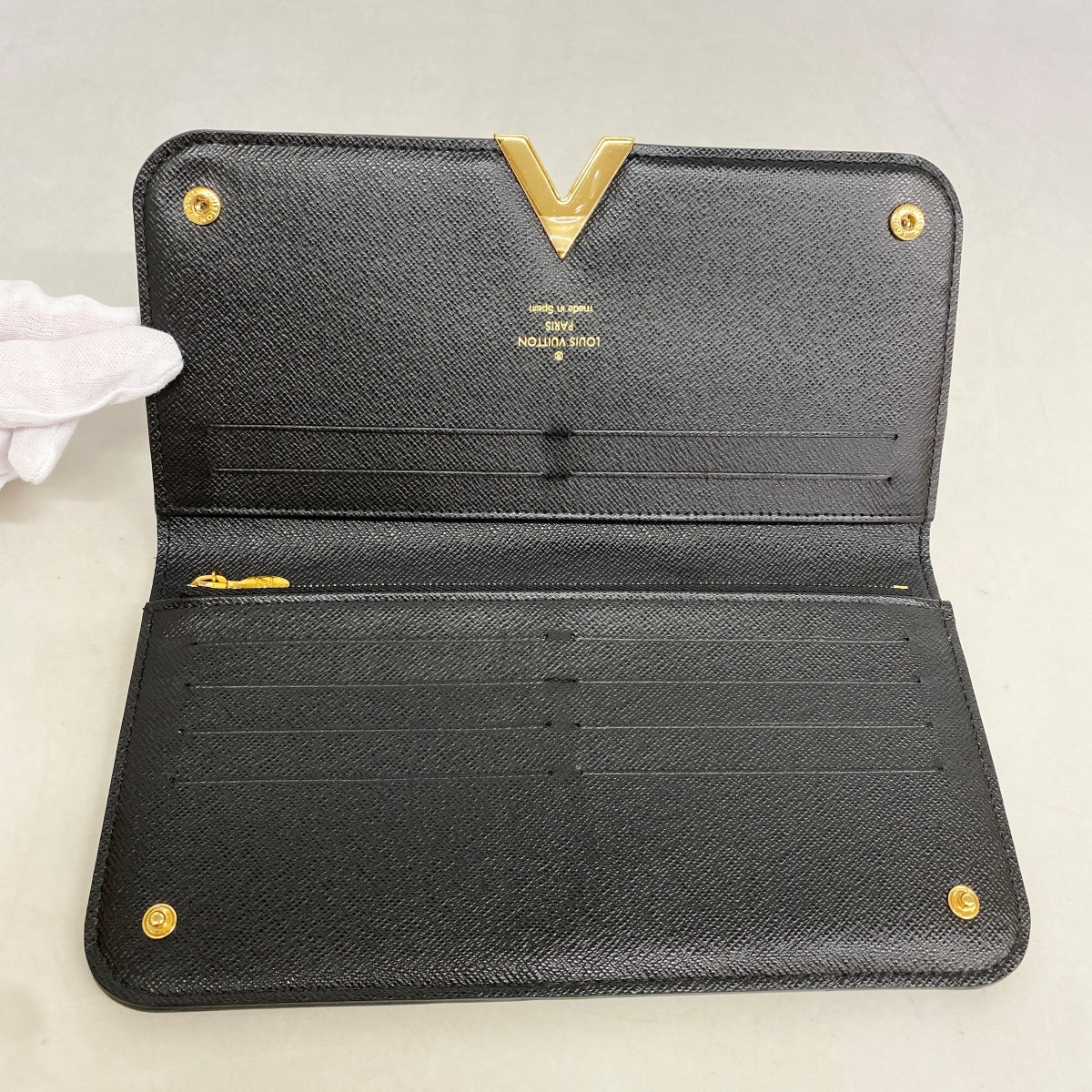 【6fd6129】ルイヴィトン 長財布 モノグラム ポルトフォイユキモノ M56175 ブラウン ノワール【中古】レディース