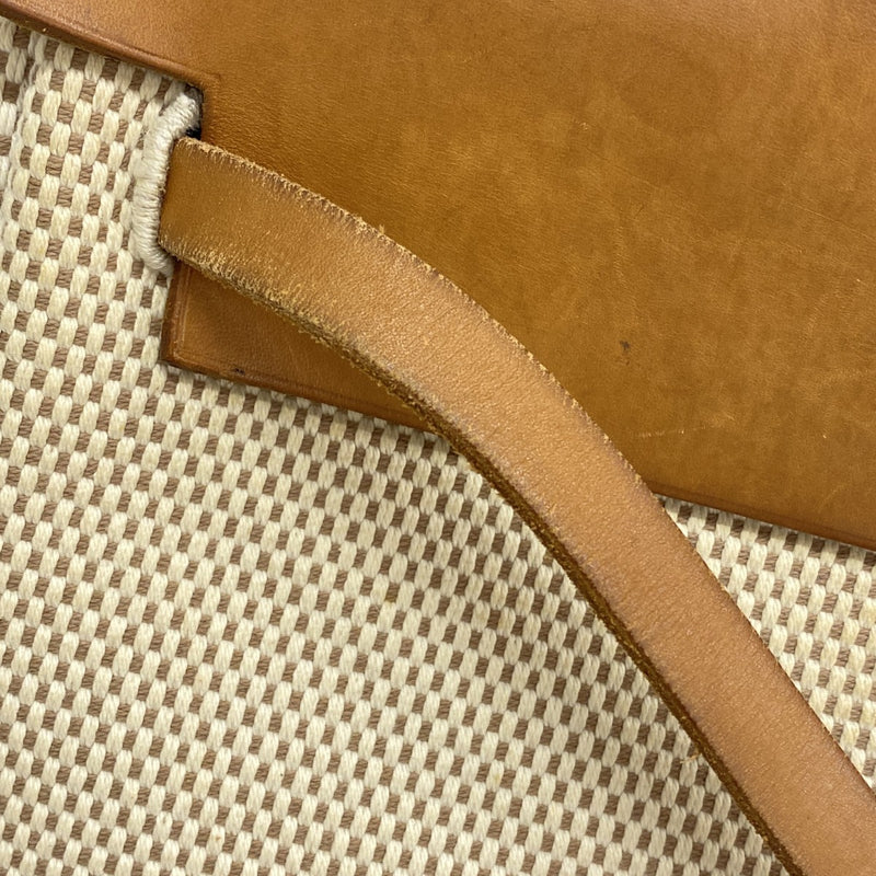 【6fd6132】エルメス ハンドバッグ エールバッグMM トワルGM ナチュラル シルバー金具 □G刻印【中古】メンズ レディース ユニセックス