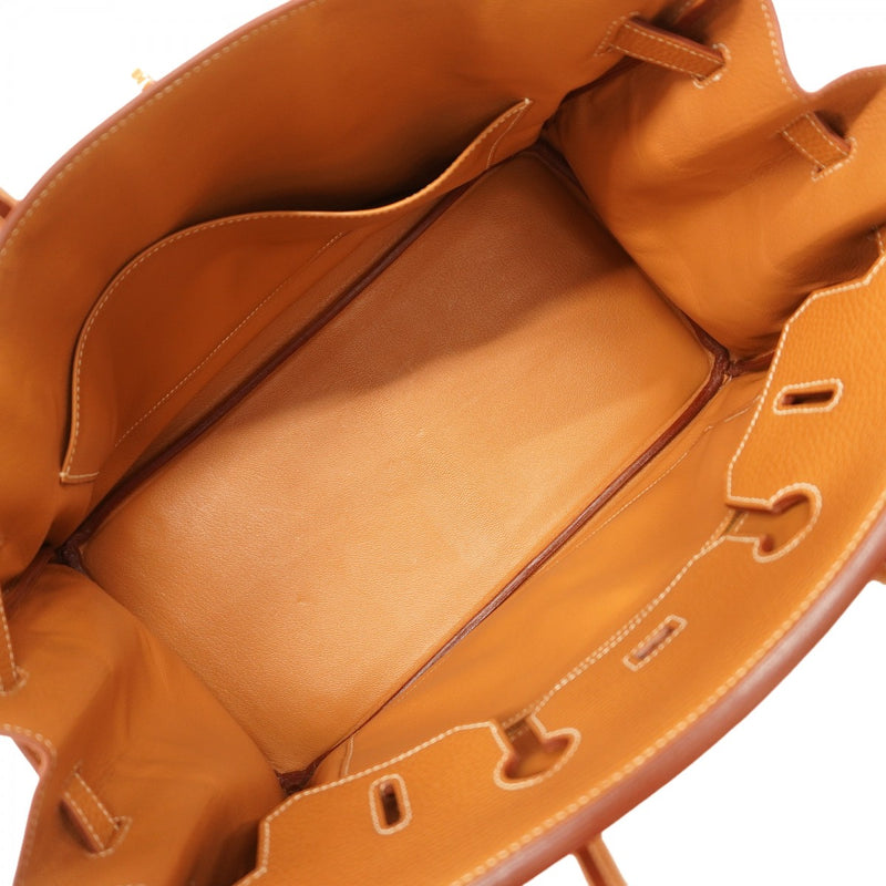 【6fd6172】エルメス ハンドバッグ バーキン35 アルデンヌ ナチュラル ゴールド金具 □F刻印【中古】レディース