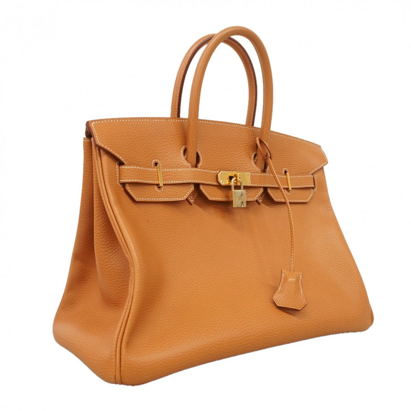 【6fd6172】エルメス ハンドバッグ バーキン35 アルデンヌ ナチュラル ゴールド金具 □F刻印【中古】レディース