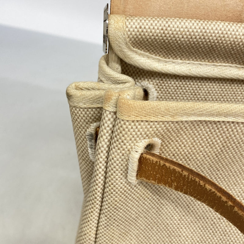【6fd6205】エルメス ハンドバッグ エールバッグPM トワルアッシュ ナチュラル シルバー金具 □E刻印 2wayバッグ【中古】レディース