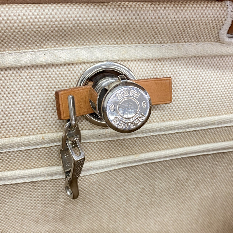 【6fd6205】エルメス ハンドバッグ エールバッグPM トワルアッシュ ナチュラル シルバー金具 □E刻印 2wayバッグ【中古】レディース