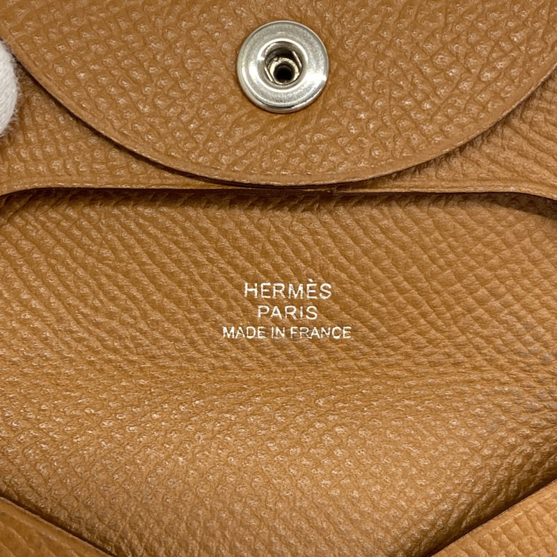 【6fd6206】エルメス コインケース バスティア ヴォーエプソン ゴールド シルバー金具 D刻印【中古】メンズ レディース ユニセックス