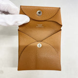 【6fd6206】エルメス コインケース バスティア ヴォーエプソン ゴールド シルバー金具 D刻印【中古】メンズ レディース ユニセックス