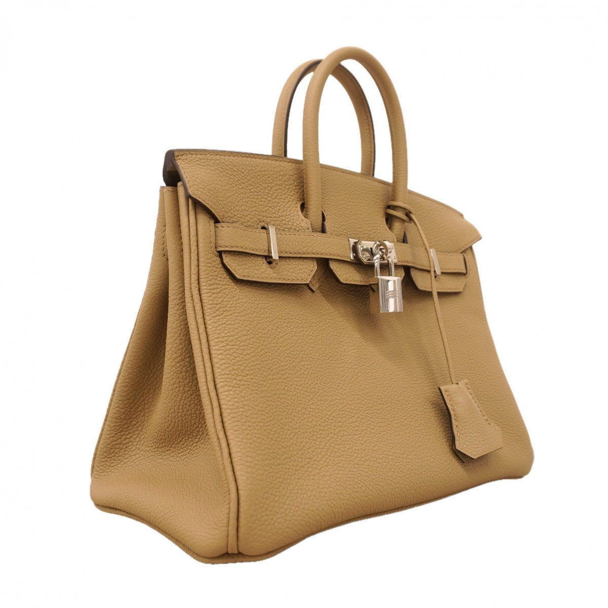 【6fd6208-g】エルメス ハンドバッグ バーキン25 トゴ ベージュマルファ シルバー金具 W刻印【中古】レディース