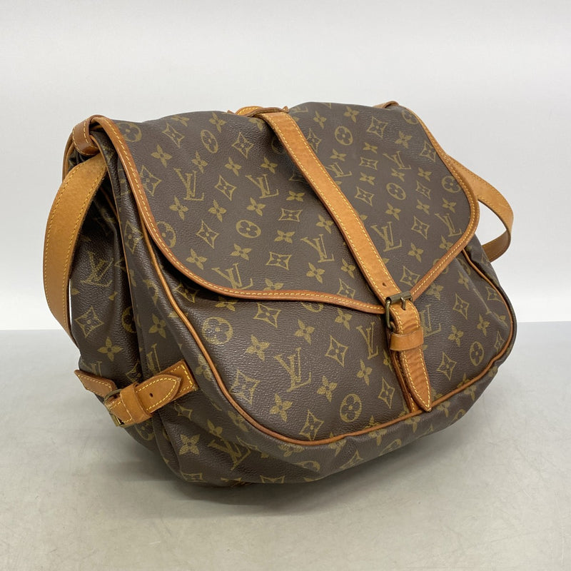 【6fd6212】ルイヴィトン ショルダーバッグ モノグラム ソミュール35 M42254 ブラウン【中古】レディース