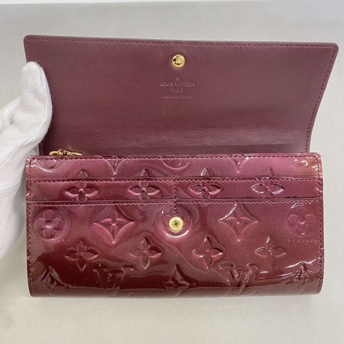 【6fd6216】ルイヴィトン 長財布 ヴェルニ ポルトフォイユサラ M93577 ヴィオレット【中古】レディース