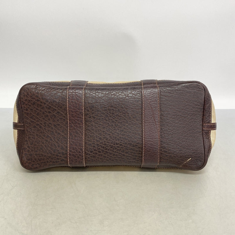 【6fd6226】エルメス トートバッグ ガーデンパーティPM トワルアッシュ ブラウン シルバー金具 □F刻印【中古】レディース