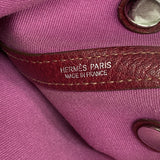 【6fd6227】エルメス ハンドバッグ ガーデンパーティTPM トワルオフィシエ レッド シルバー金具 □I刻印 2wayバッグ【中古】レディース