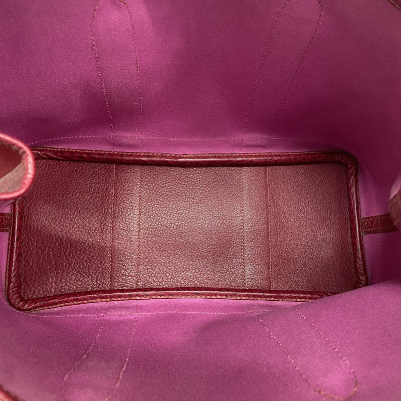 【6fd6227】エルメス ハンドバッグ ガーデンパーティTPM トワルオフィシエ レッド シルバー金具 □I刻印 2wayバッグ【中古】レディース