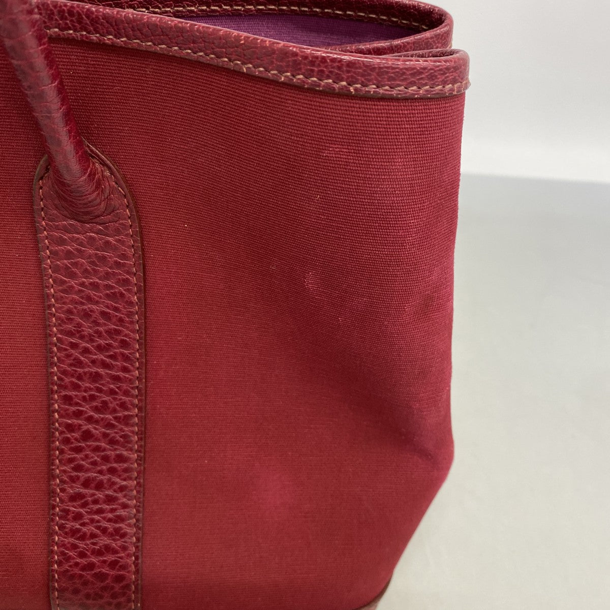 【6fd6227】エルメス ハンドバッグ ガーデンパーティTPM トワルオフィシエ レッド シルバー金具 □I刻印 2wayバッグ【中古】レディース