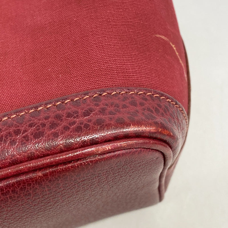 【6fd6227】エルメス ハンドバッグ ガーデンパーティTPM トワルオフィシエ レッド シルバー金具 □I刻印 2wayバッグ【中古】レディース
