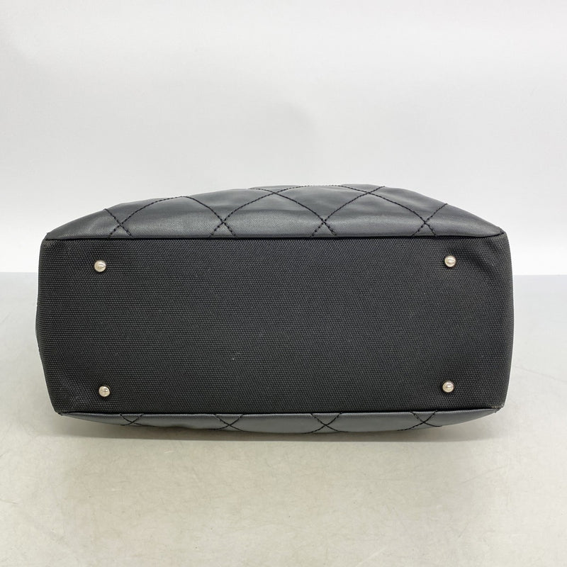 【6fd6251】シャネル トートバッグ パリビアリッツ キャンバス ブラック シルバー金具【中古】レディース