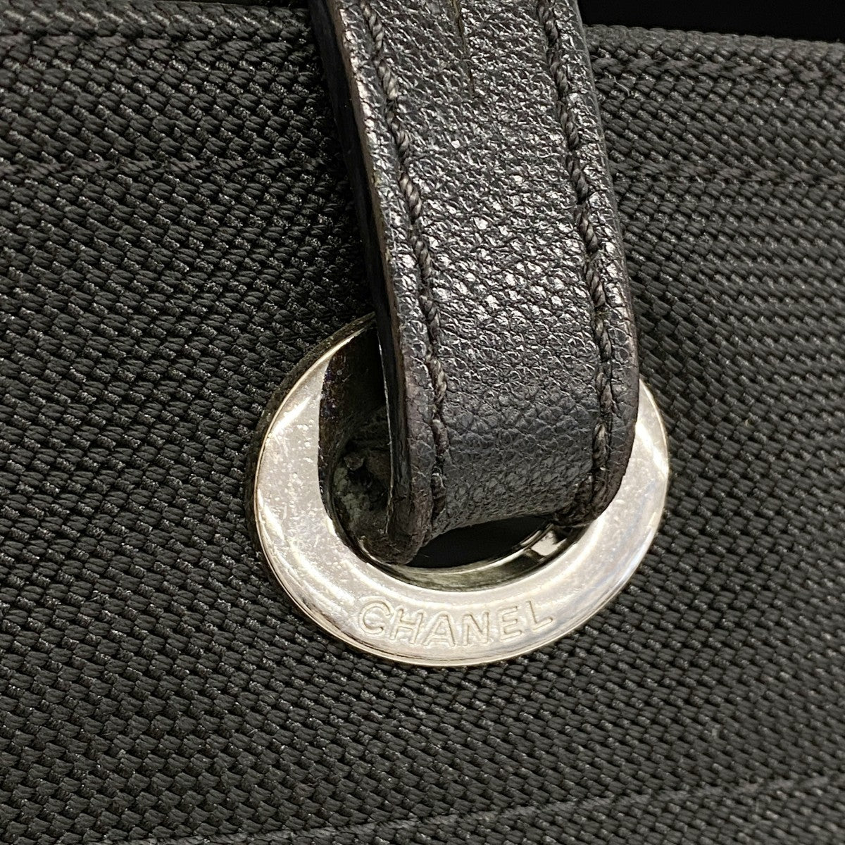 【6fd6251】シャネル トートバッグ パリビアリッツ キャンバス ブラック シルバー金具【中古】レディース