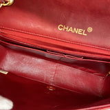 【6fd6252】シャネル ショルダーバッグ マトラッセ チェーンショルダー ラムスキン レッド ゴールド金具【中古】レディース