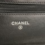 【6fd6253】シャネル ショルダーウォレット マトラッセ チェーンショルダー ラムスキン ブラック シルバー金具【中古】レディース