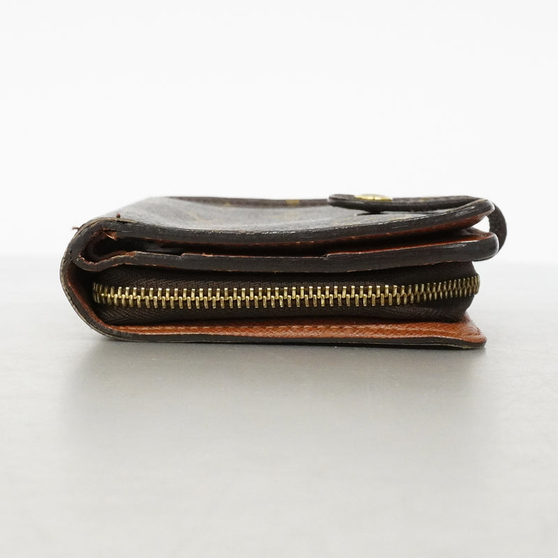 【6fd6249】ルイヴィトン 財布 モノグラム コンパクトジップ M61667 ブラウン【中古】レディース