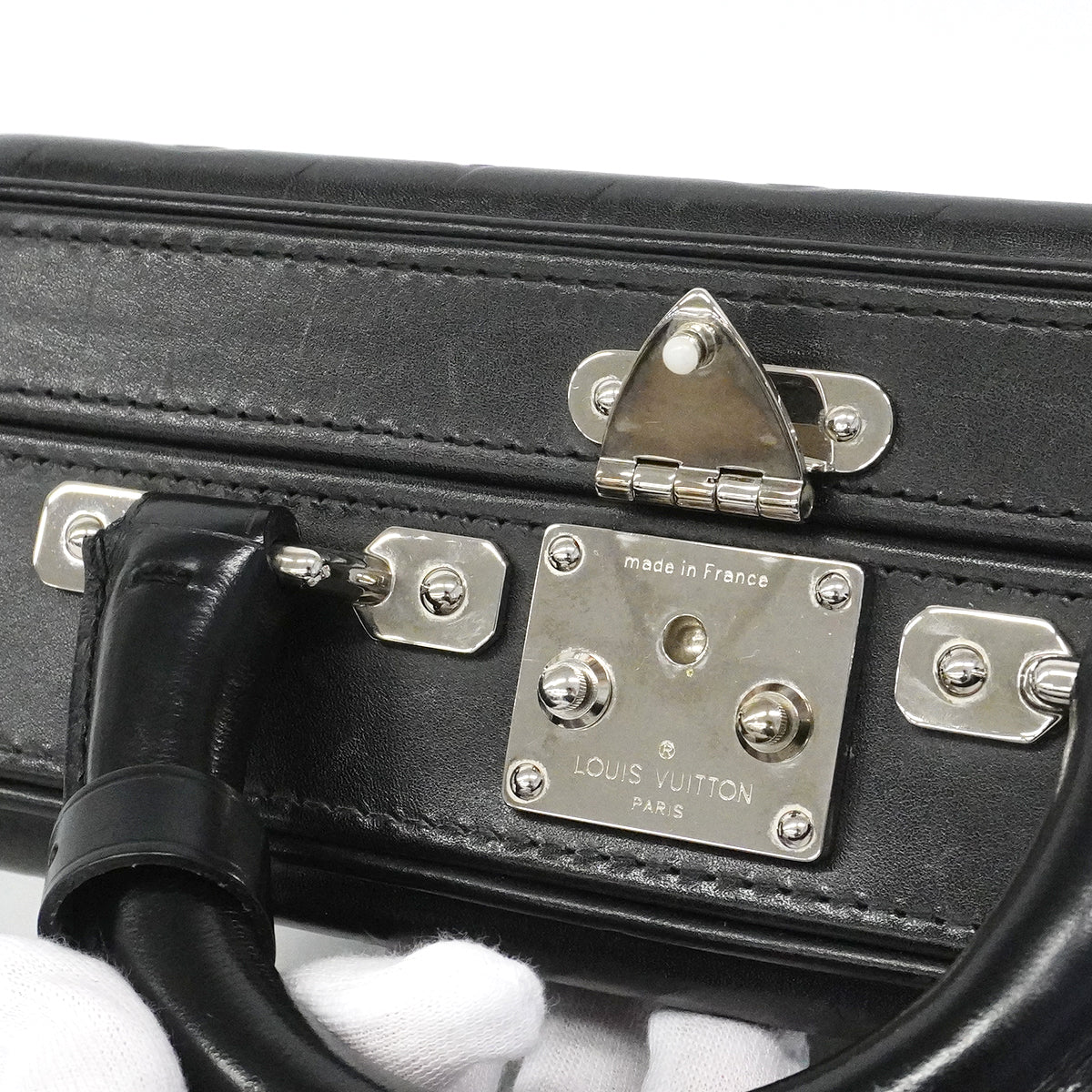 【6fd6256】ルイヴィトン ハンドバッグ モノグラム・グラセレザー ヴァリゼットPM M92235 ノワール【中古】メンズ レディース ユニセックス