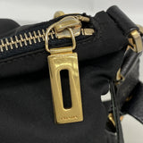 【6fd6261】プラダ ショルダーバッグ テスート ナイロン ブラック ゴールド金具【中古】レディース