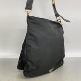 【6fd6261】プラダ ショルダーバッグ テスート ナイロン ブラック ゴールド金具【中古】レディース