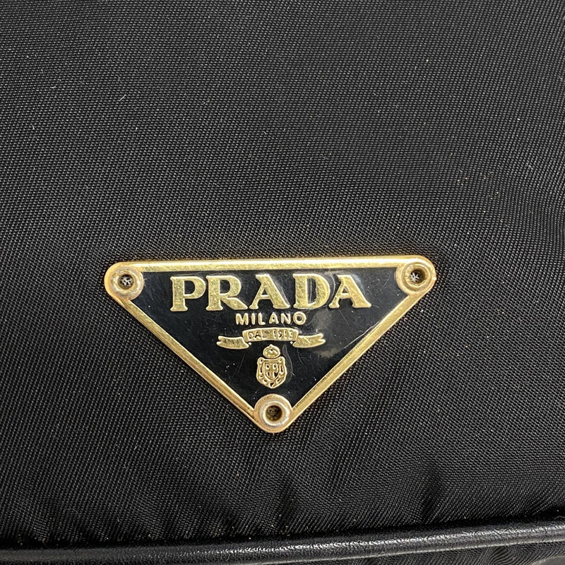 【6fd6261】プラダ ショルダーバッグ テスート ナイロン ブラック ゴールド金具【中古】レディース