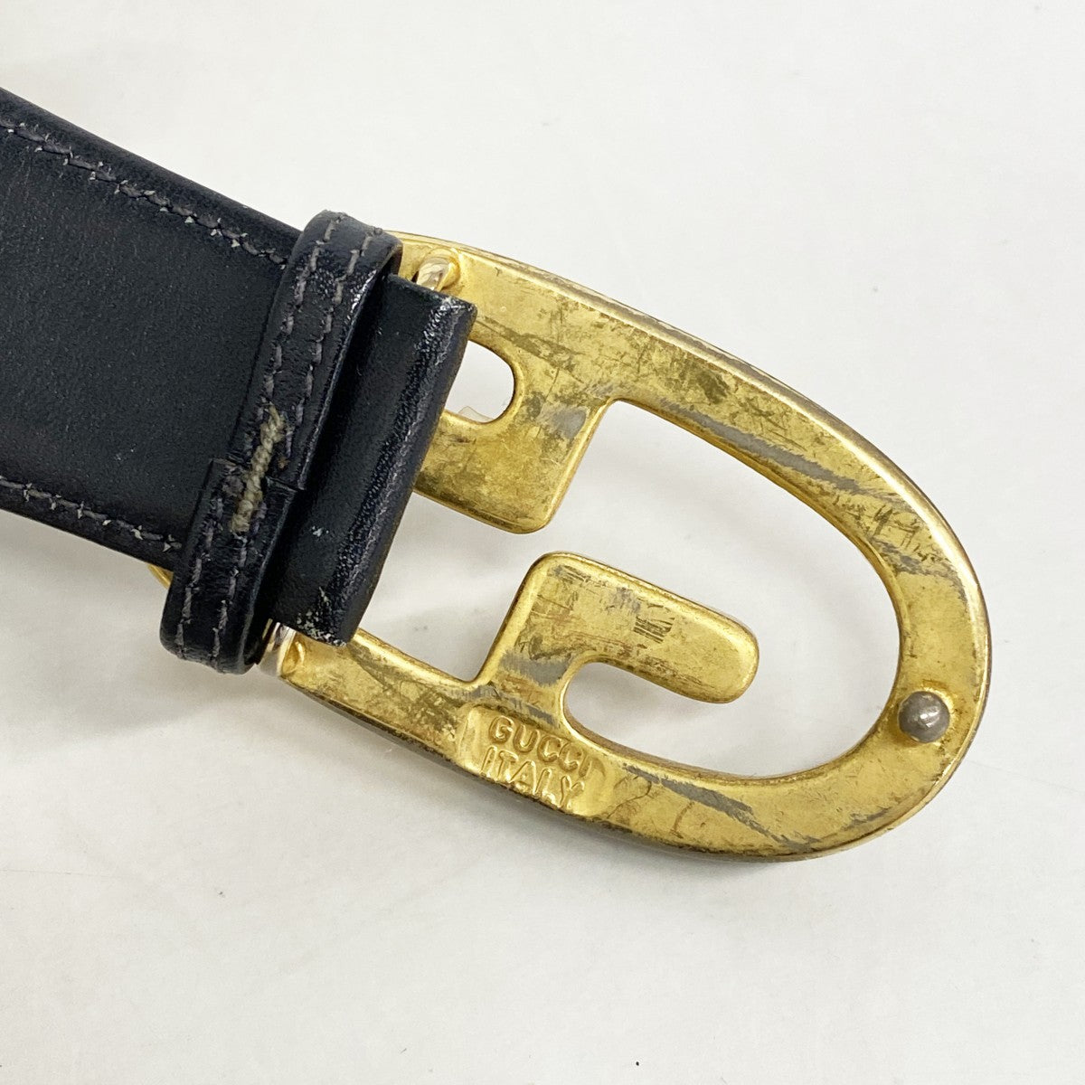 【6fd6263】グッチ ベルト GGプラス ブラック ゴールド/シルバー金具【中古】レディース