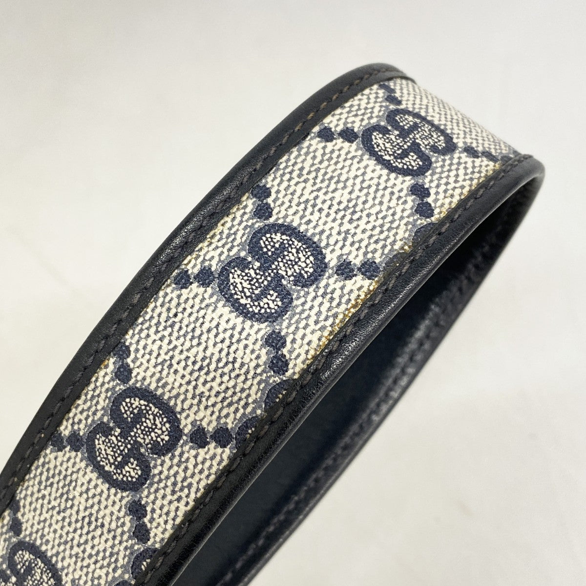 【6fd6263】グッチ ベルト GGプラス ブラック ゴールド/シルバー金具【中古】レディース