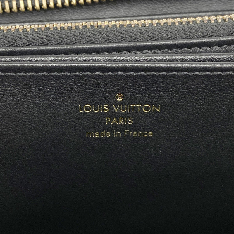【6fd6269】ルイヴィトン 長財布 モノグラム・エンボス/クッサン ジッピーウォレット M81510 ノワール【中古】レディース