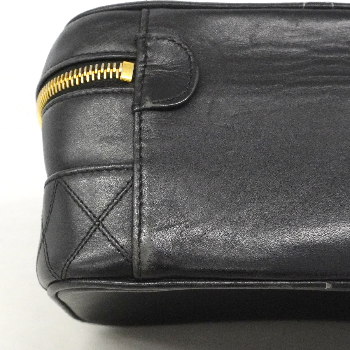 【6fd6276-k】シャネル バニティバッグ ビコローレ ラムスキン ブラック ゴールド金具【中古】レディース