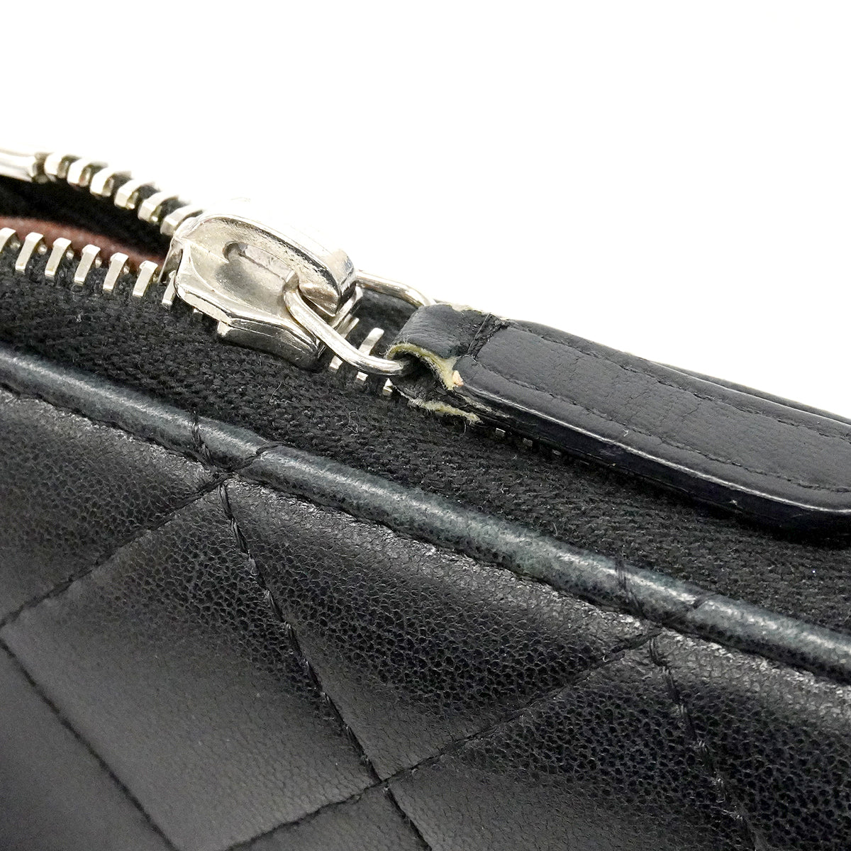 【6fd6277-k】シャネル 長財布 マトラッセ ラムスキン ブラック シルバー金具【中古】レディース