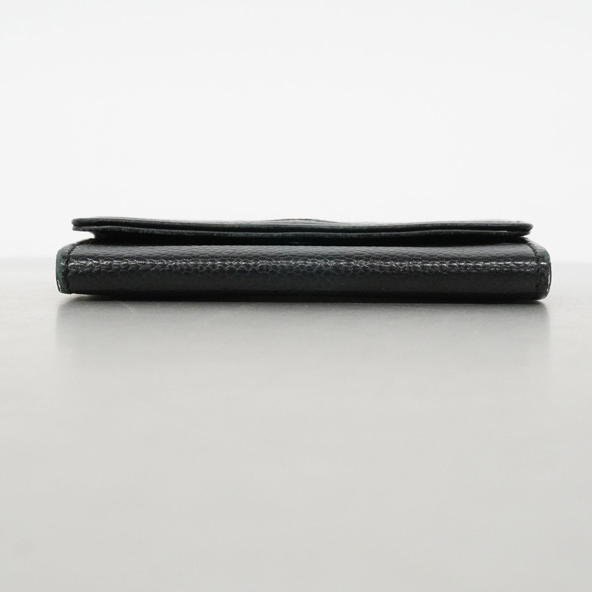 【6fd6280-k】シャネル カードケース キャビアスキン ブラック シルバー金具【中古】レディース