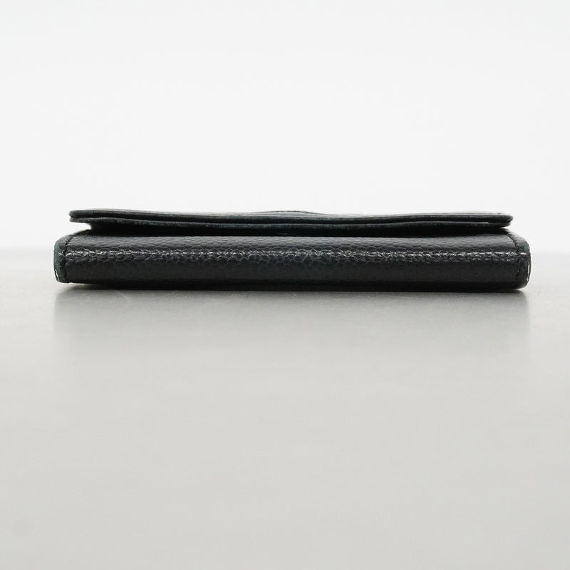 【6fd6280-k】シャネル カードケース キャビアスキン ブラック シルバー金具【中古】レディース
