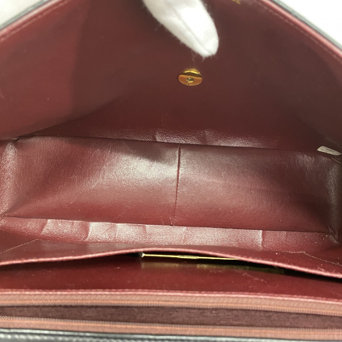 【6fd6281】シャネル ショルダーバッグ デカマトラッセ Wチェーン ラムスキン ブラック ゴールド金具【中古】レディース