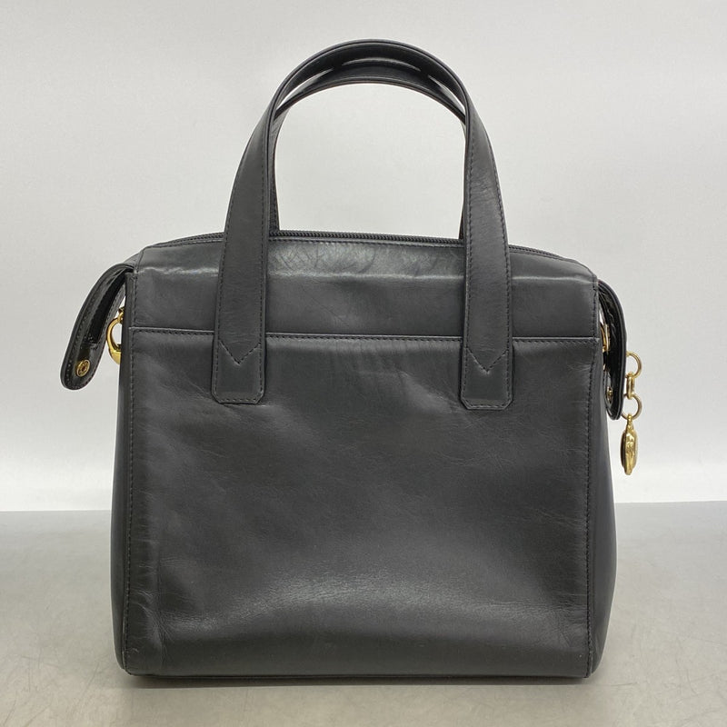 【6fd6282】クリスチャンディオール ハンドバッグ レザー ブラック ゴールド金具 2wayバッグ【中古】レディース
