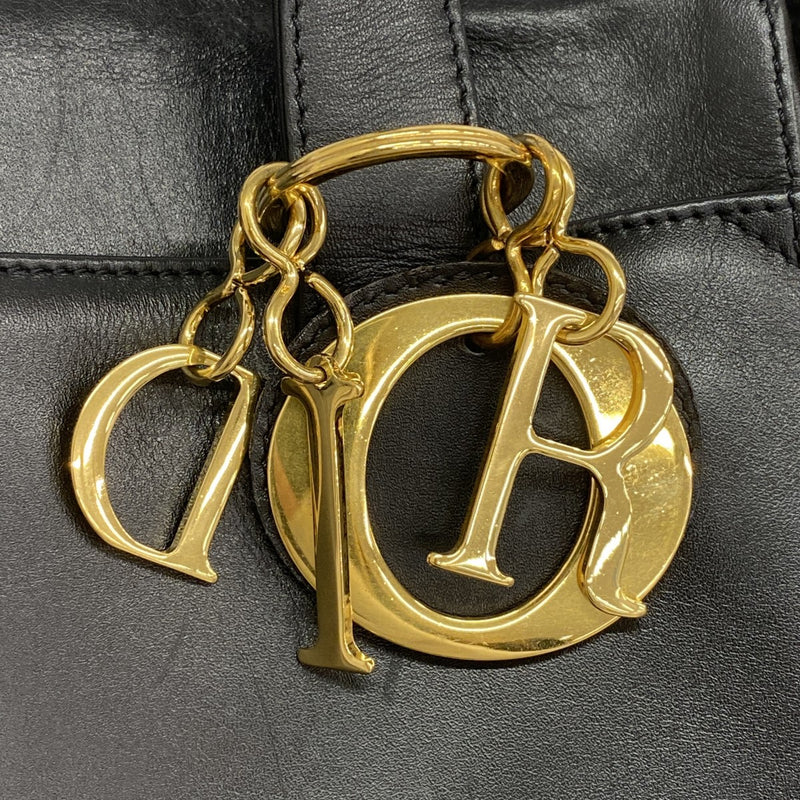 【6fd6282】クリスチャンディオール ハンドバッグ レザー ブラック ゴールド金具 2wayバッグ【中古】レディース