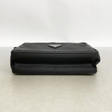 【6fd6283】プラダ ショルダーバッグ サフィアーノ テスート ナイロン ブラック シルバー金具【中古】レディース