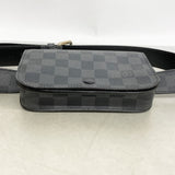 【6fd6289】ルイヴィトン ウエストバッグ ダミエ・グラフィット サンチュールポシェットオム M6837 ブラック【中古】メンズ