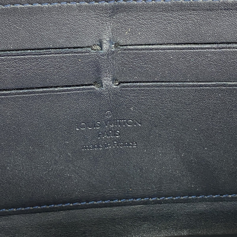 【6fd6297】ルイヴィトン 長財布 ヴェルニ ジッピーウォレット M91457 ブルーアンフィニ【中古】レディース