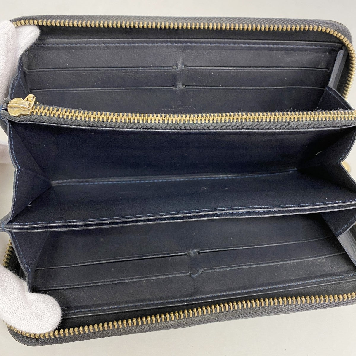 【6fd6297】ルイヴィトン 長財布 ヴェルニ ジッピーウォレット M91457 ブルーアンフィニ【中古】レディース