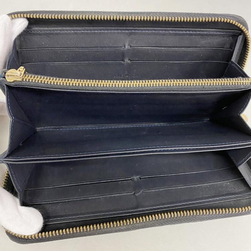 【6fd6297】ルイヴィトン 長財布 ヴェルニ ジッピーウォレット M91457 ブルーアンフィニ【中古】レディース