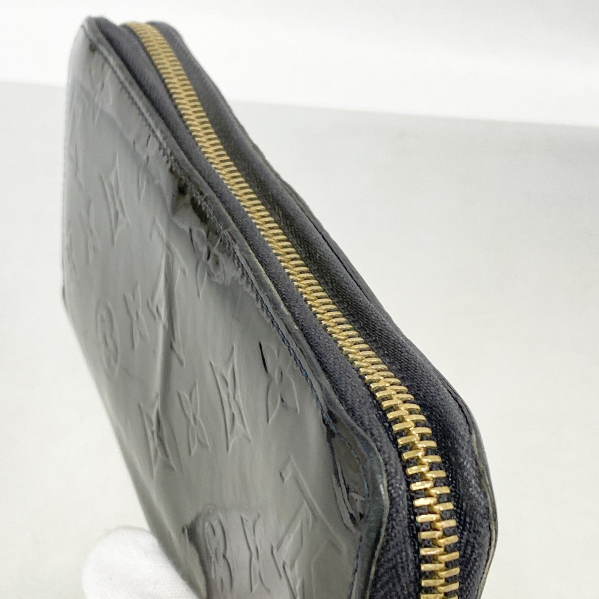【6fd6297】ルイヴィトン 長財布 ヴェルニ ジッピーウォレット M91457 ブルーアンフィニ【中古】レディース