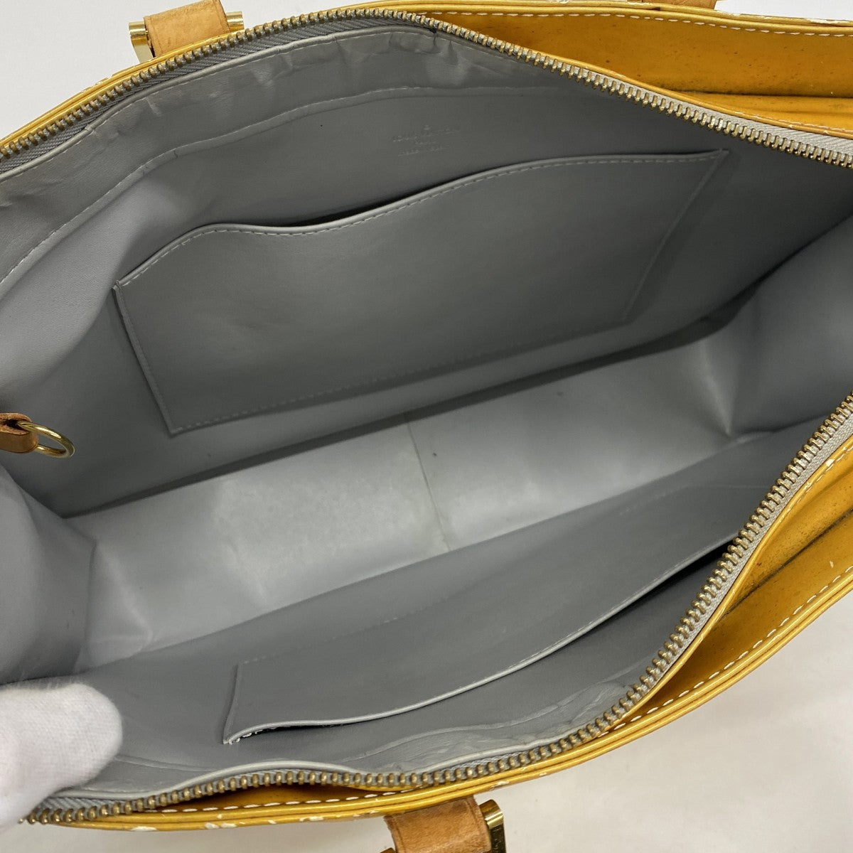 【6fe6318】ルイヴィトン トートバッグ ヴェルニ コロンバス M91028 グリ【中古】レディース