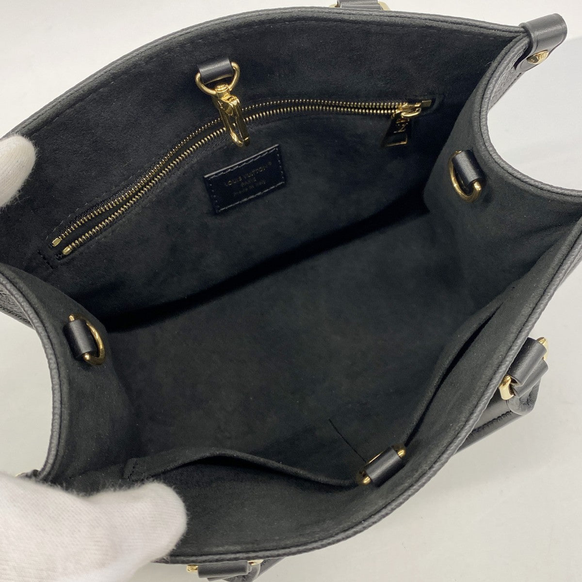 【6fe6319】ルイヴィトン ハンドバッグ モノグラム・アンプラント オンザゴーPM M45653 ノワール 2wayバッグ【中古】レディース