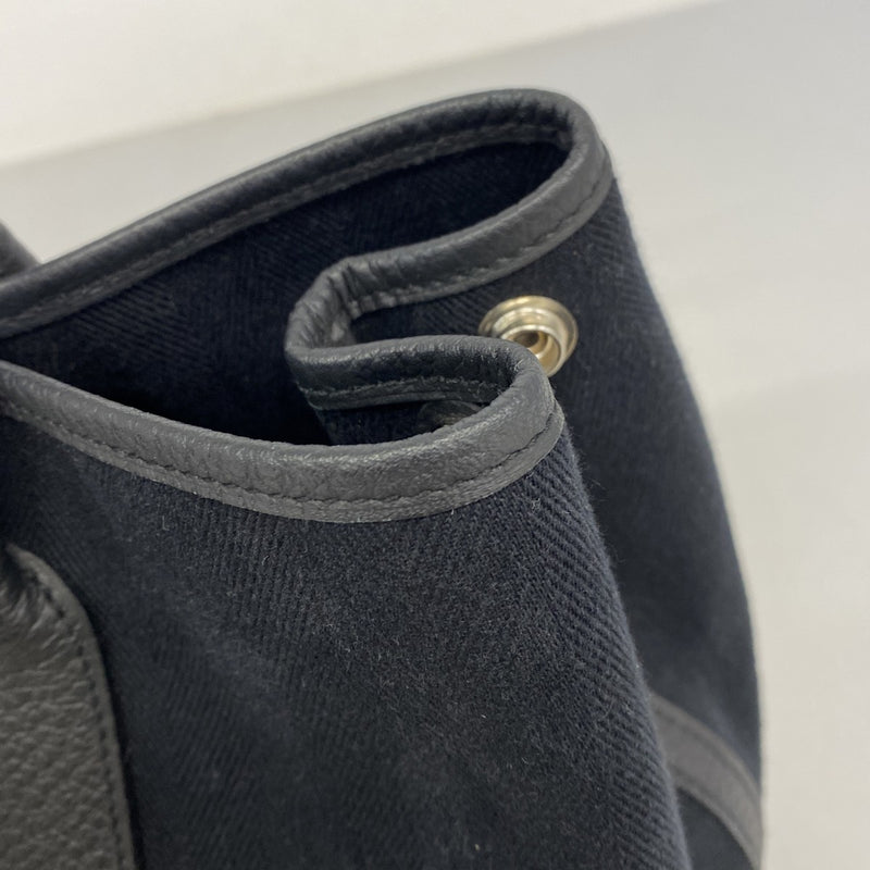 【6fe6345】エルメス トートバッグ ガーデンパーティTPM キャンバス ブラック シルバー金具 T刻印【中古】レディース