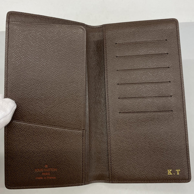 【6fe6349】ルイヴィトン 長札入れ ダミエ ポルトバルールカルトクレディ N61823 エベヌ【中古】メンズ レディース ユニセックス