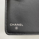 【6fe6366-k】シャネル 財布 ボーイシャネル ラムスキン ブラック シルバー金具【中古】レディース